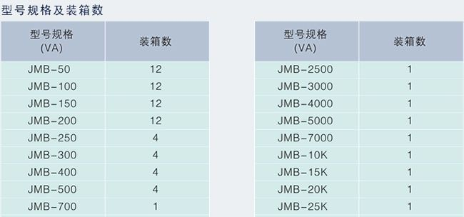JMB-500VA照明、行灯控制变压器