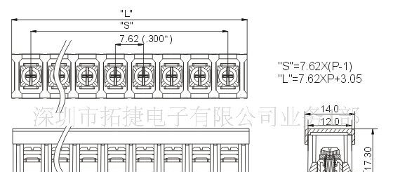 桥头模块电源端子、LED单色控制器端子、穿墙式接线