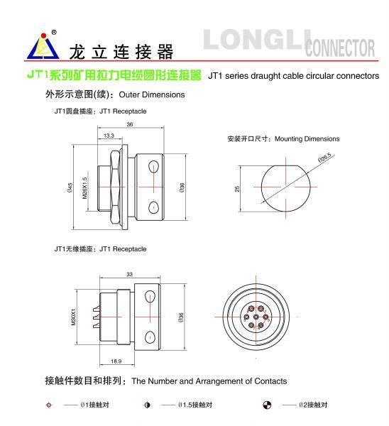 矿用拉力电缆圆形连接器