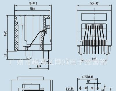 供应RJ45立式直插网络座ZP52E