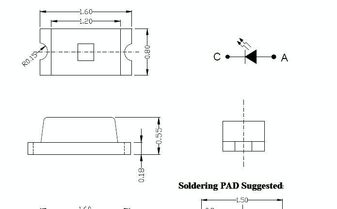 SMD LED 0603橙光 LED发光二极管(图