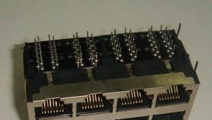 RJ45带变压器多胞 2X8带灯带弹片 工业交换机