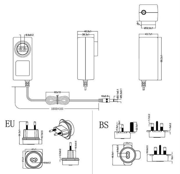 开关电源 电源适配器 可换头 24W 24V 1A