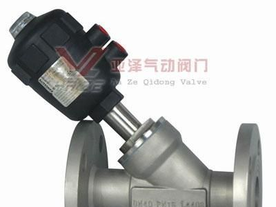 供应不锈钢法兰式气动角座阀Y4080