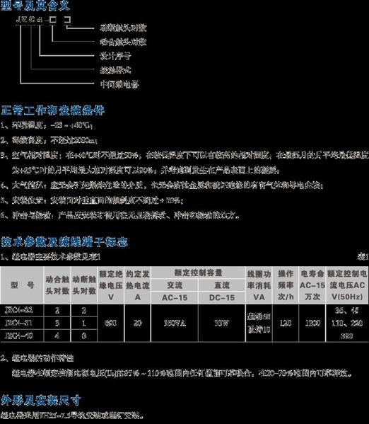 人民电器集团JZC4系列接触器式继电器