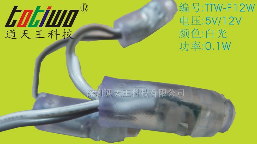供应12mm白光LED外露灯串
