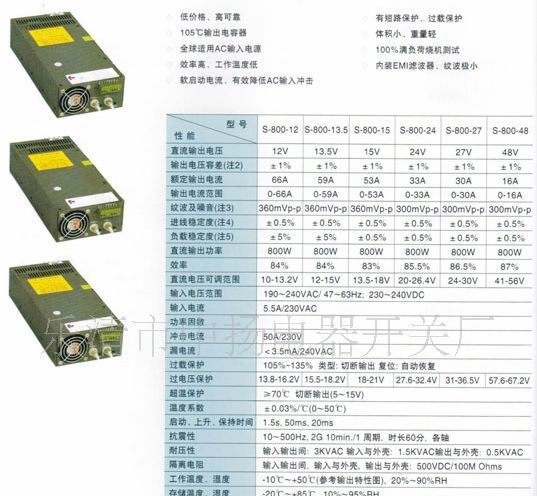 供应SCN-800系列开关电源 【诚信中外 质扬天