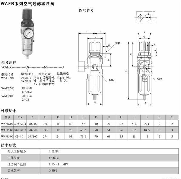 供应空气过滤减压阀