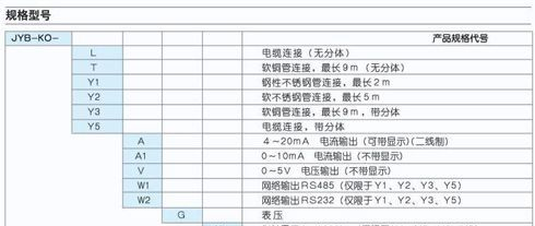 JYB系列L型分体投入式带显示液位变送器
