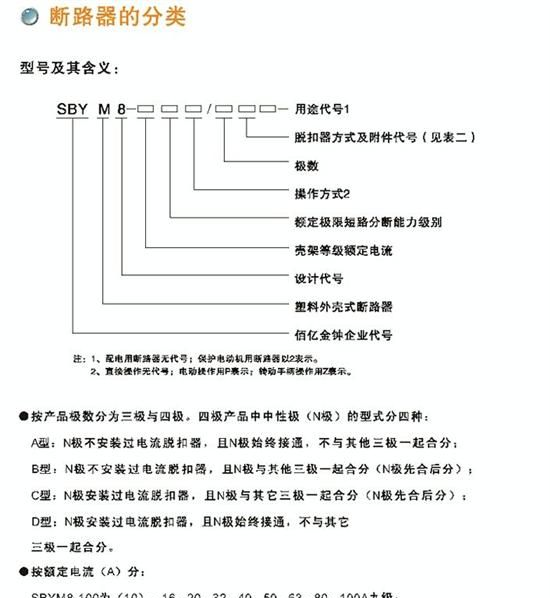 SBYM8系列塑壳漏电断路器