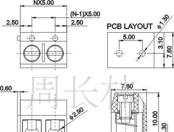 供应PCB欧式接线端子/301-5.0