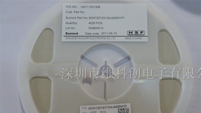 供应SMD热敏电阻 SDNT2012X104J4250HTF 0805 100K