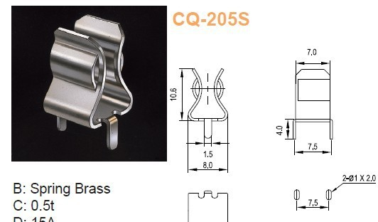 供应功得CONQUER CQ-205S 保险丝座 保险丝夹