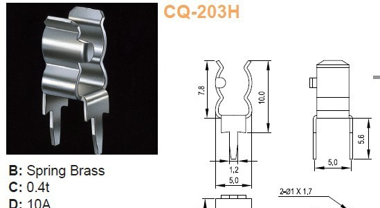 供应功得CONQUER CQ-203H 保险丝座 保险丝夹