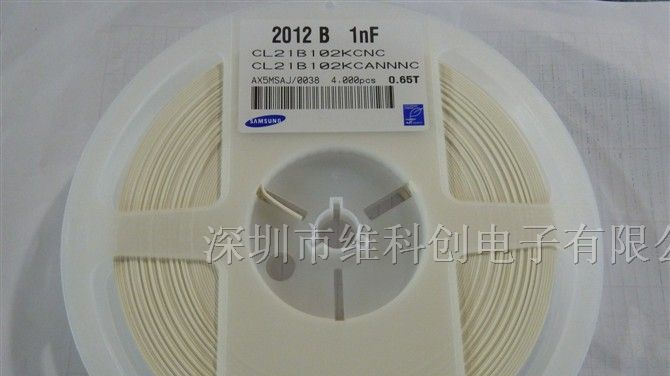 供应原装三星电容CL21B102KCNC 0805 102PK 100V