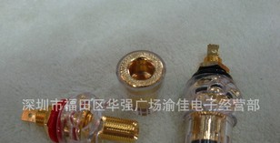 供应纯铜镀金水晶接线 纯铜接线