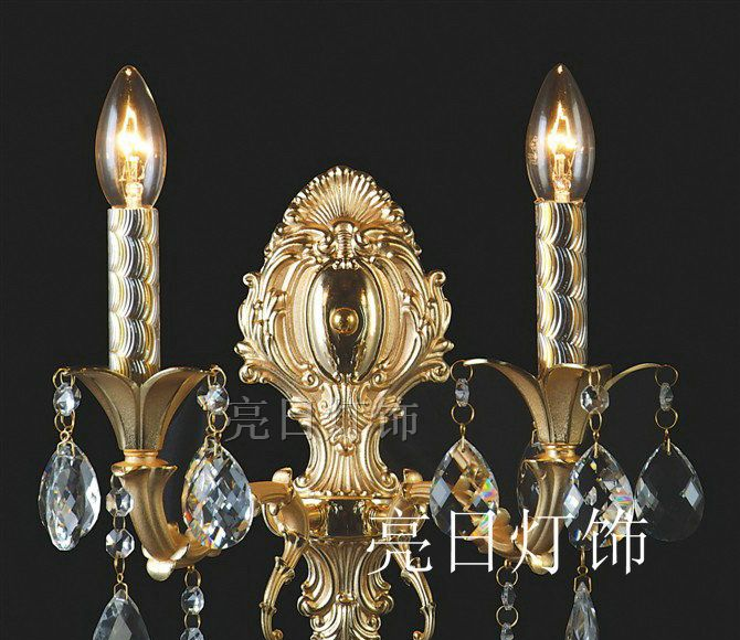 灯饰灯具 欧式水晶壁灯 锌合金蜡烛壁灯 LR-6017-2B
