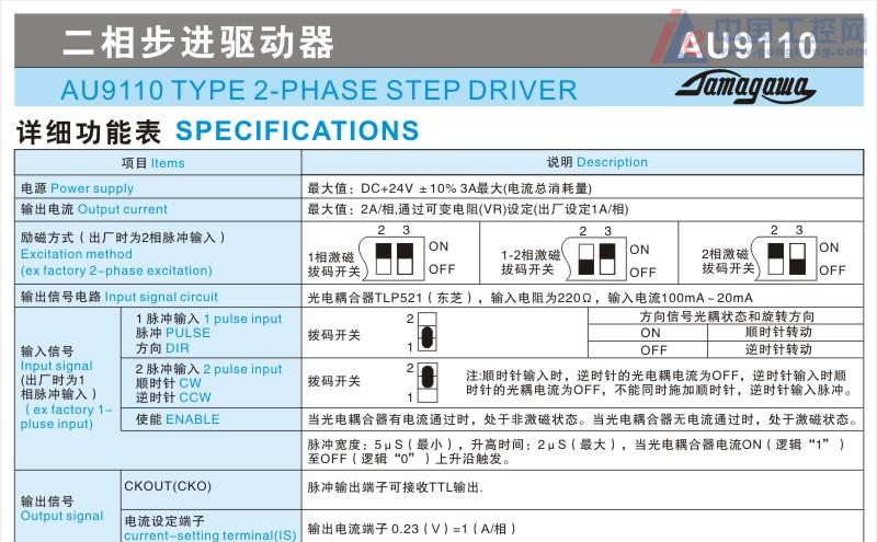 现货多摩川步进驱动器AU9110，多摩川步进马达