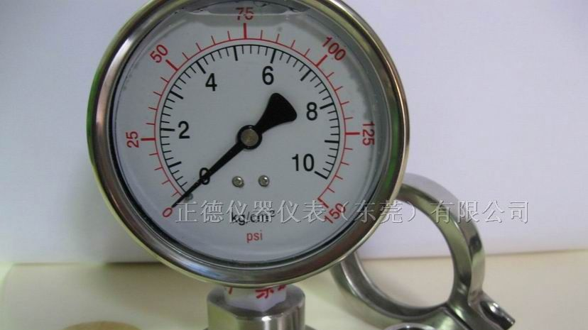 供应100MM径向卡箍式卫生型隔膜压力表全套