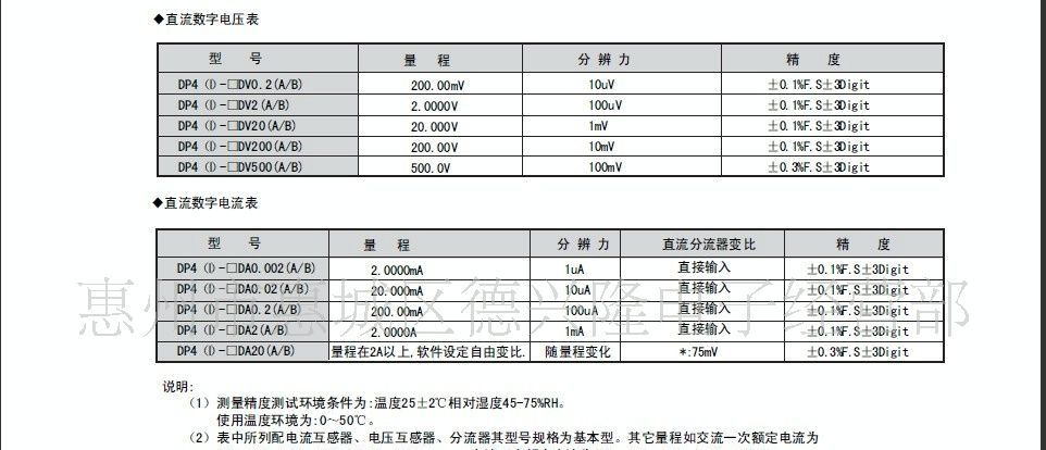 DP5 5位半单显示/4位半显示数字电压表