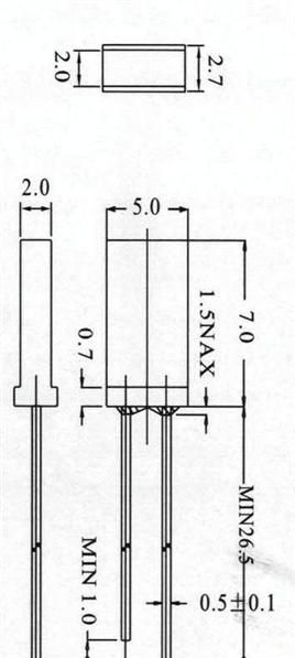 供应2X5X7方形红绿双色LED灯，双色雾状灯