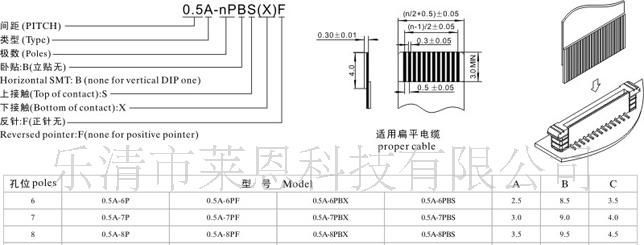 供应FFC/FPC扁平线连接器0.5A-NPBS