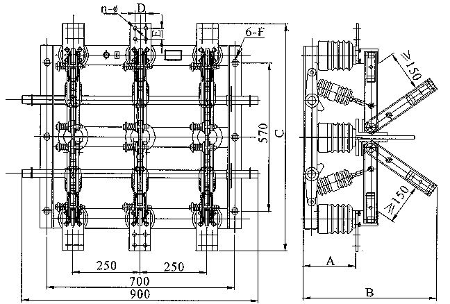 供应双投开关,GN19-12CST/630A高压双投隔离开关
