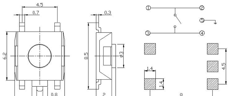 供应6.2*6.2*2.5五脚编带轻触开关 盘装