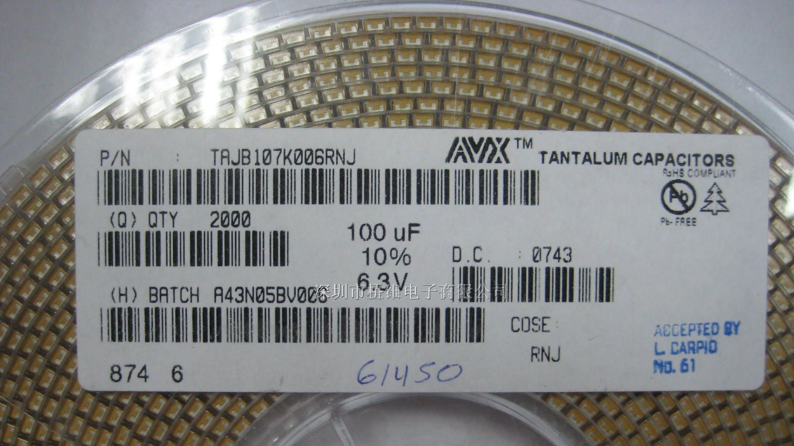 供应AVX NEC 三星钽电容0.33UF 35V A型50V B型