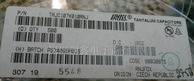 供应TAJC107K010RNJ贴片钽电容