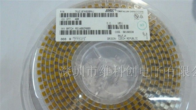 供应原装AVX钽电容 TAJE107K020RNJ 100UF/20V E