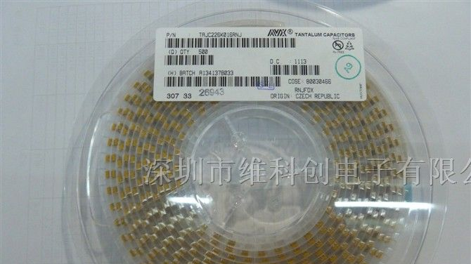 供应原装AVX钽电容 TAJC226K016RNJ 16V/22UF C