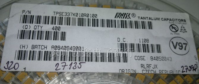 供应TPSE337K010RO100贴片钽电容