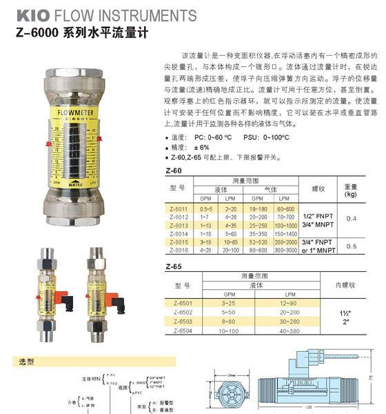 Z-6000水平管道流量计、不锈钢管道流量计