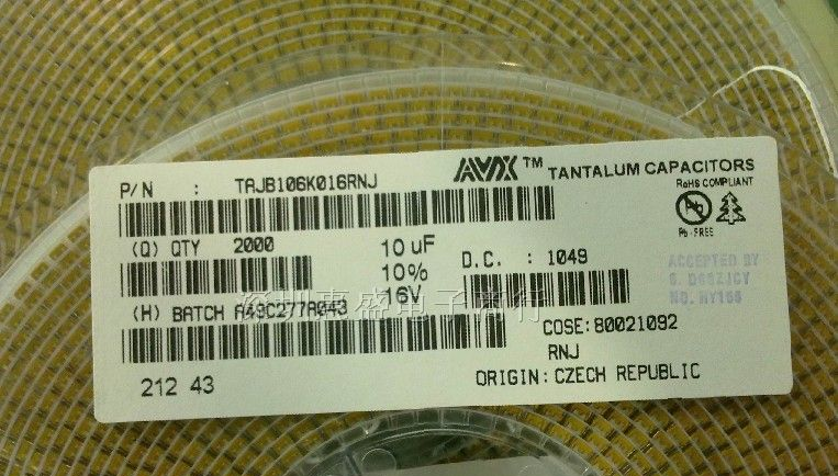 供应 10uF/16V B AVX钽电容