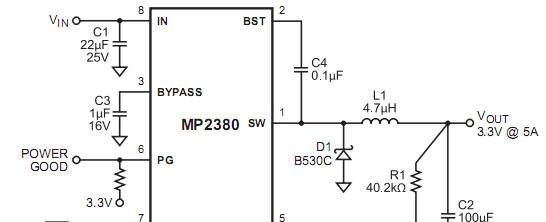 供应5A,21V,600KHz DC/DC降压开关电源稳压器MP2380
