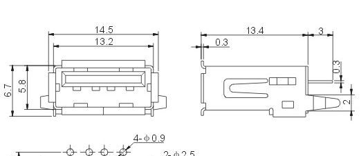 USB连接器 USB接口 USB母座