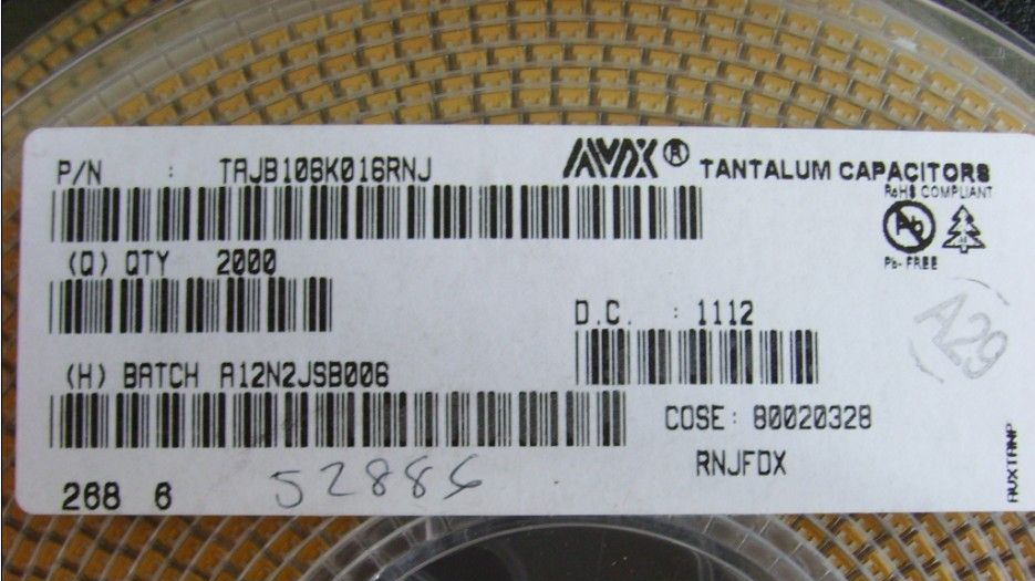 TAJB106K016RNJ全线代理AVX钽电容