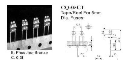 CQ-05CT适用于5mm的保险丝夹子 黄铜 锌 