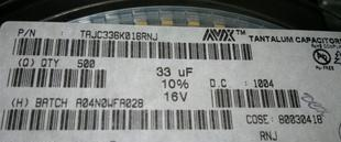 AVX钽电容16V 33UF C型 TAJC336K016RNJ