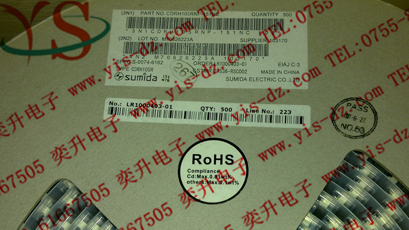 供应CDRH105RNP-151NC原装胜美达功率电感