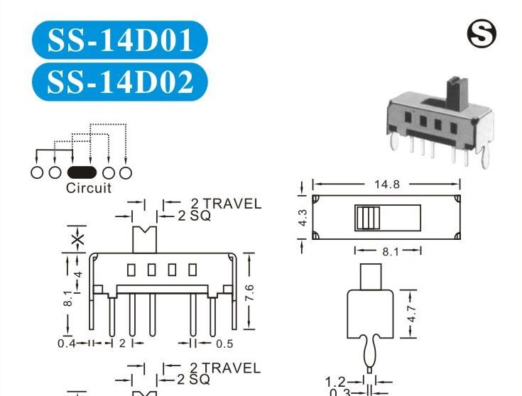 SS-14D02拔动开关 环保开关 扭子开关