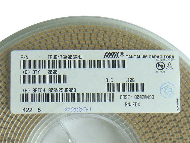 AVX 钽电容  47UF/6.3V   B  T