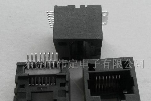 180度立式贴片式顶部插入式RJ45网络插座SMT连接器SMD