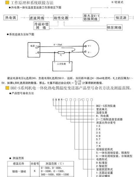 供应一体化热电偶温度变送器