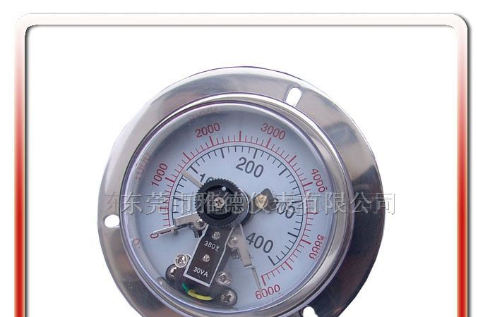 供应100YNX-ZT01 100MM轴向耐震电接点压力表