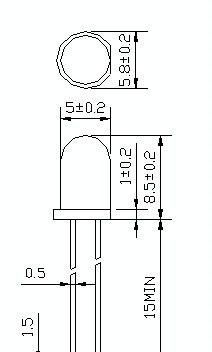 供应5MM白发兰LED灯，高亮兰光LED发光二极管
