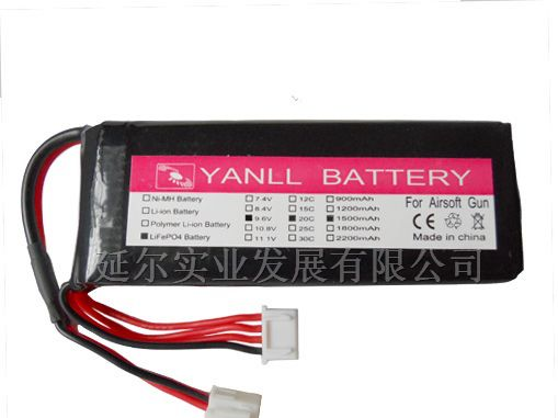 供应9.6V 1500mAh 磷酸铁锂机器人电池