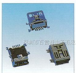供应USB连接器，miniUSB-A5P贴片式母头