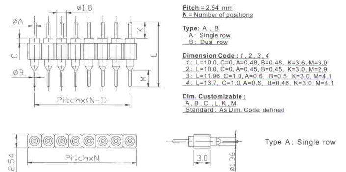 供应双排针0.8MM/1.0/1.27/2.0/2.54MM